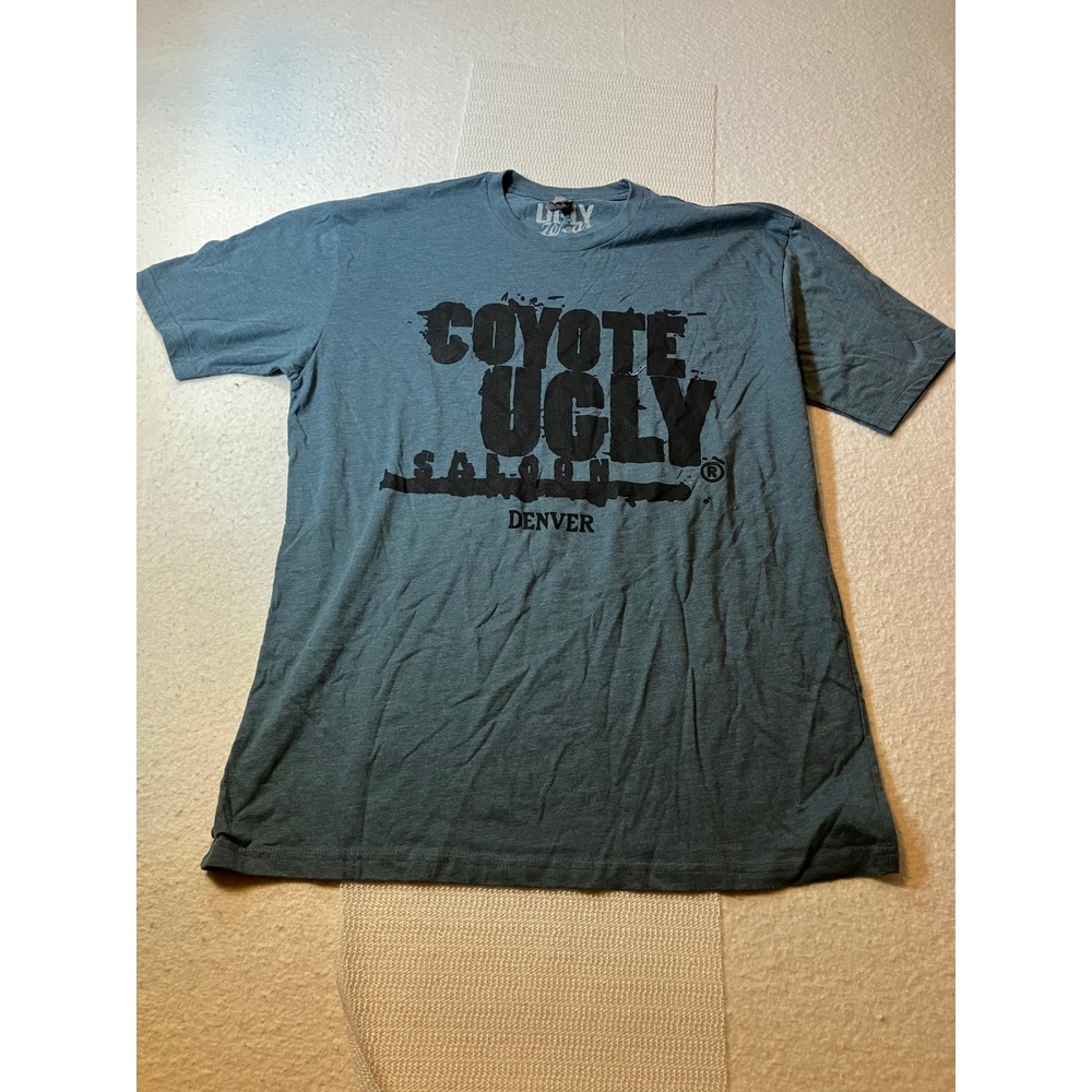 Ugly Wear Mens Blue Coyote Ugly Saloon Denver T-Shirt Size XL Graphic Tee